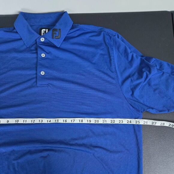 Footjoy Mens Performance Golf Polo Shirt Size XL Blue Stretch Preppy Sporty Logo - Picture 5 of 6